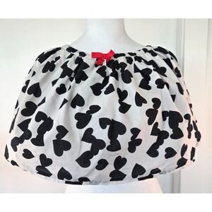 Gymboree Girls Animal Print Elastic Waist Sassy Skirt Heart Black White Size 8